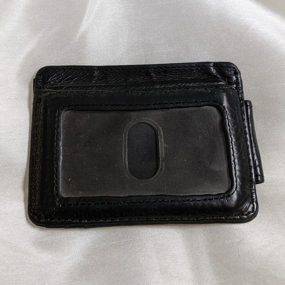 Genuine Leather Wallet with Magnetic Money Clip, Black - Picture 3 of 6
